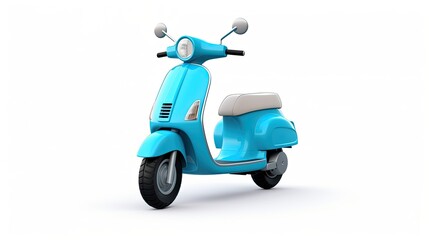 Scooter red orange blue isolated on white background