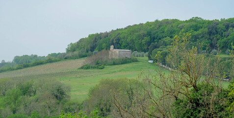 Kirche mit Aleenstrasse in der Toskana - Italien