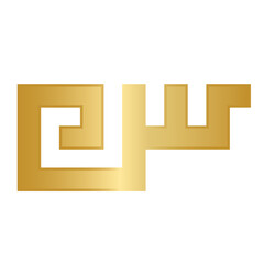 Kufi arabic font gold