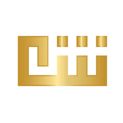 Kufi arabic font gold