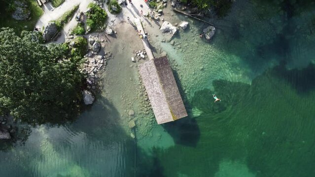 Obersee lake in Germany drone footage