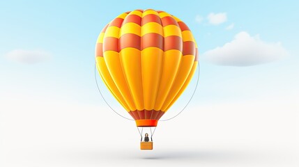 3d illustration icon colorful air balloon isolated on white background