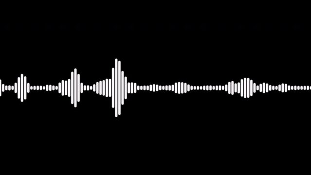 White audio waveform spectrum animation, 4k