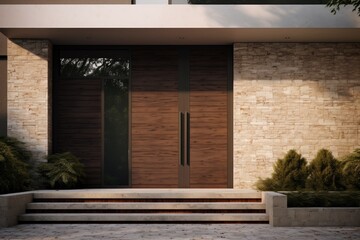 modern stylish double door of a villa (Generative AI)