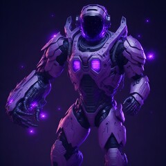 Purple Robot in Space