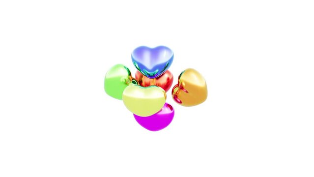 LGBT Color soft metal hearts are collider 