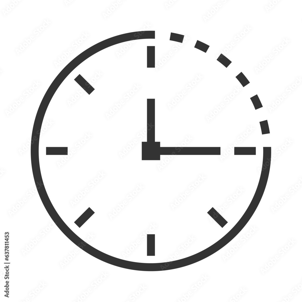 Aufkleber time and clock icon. time symbol in outline flat and line style isolated on transparent background. 