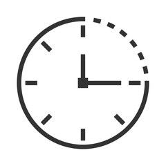 Time and clock icon. Time symbol in outline flat and line style isolated on transparent background. Deadline,  icon for date calendar, time, era, duration, period, span, hour, minute, watch, timer.