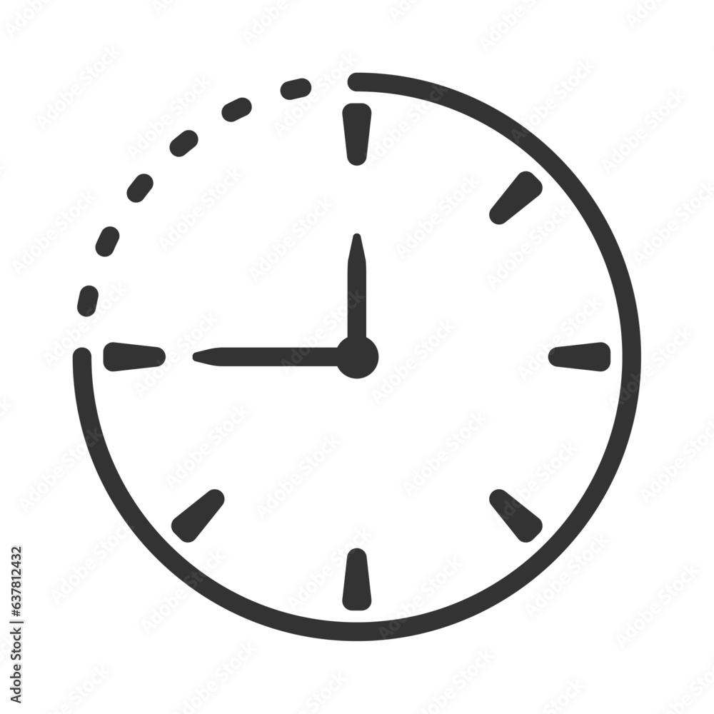Aufkleber time and clock icon. time symbol in outline flat and line style isolated on transparent background. 