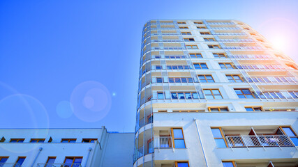 Luxury modern residential apartment building complex.