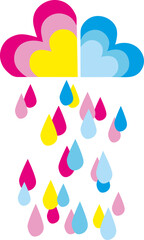 hearts colors shapes of different colors with color rain