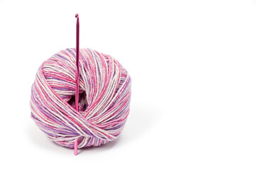 Colored natural wool yarn for knitting or crocheting. Hobbies for people of all ages.