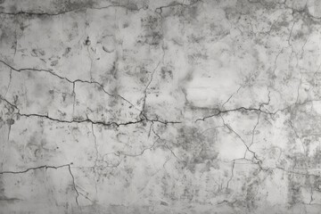 Gray worn concrete wall with some cracks and rough structure