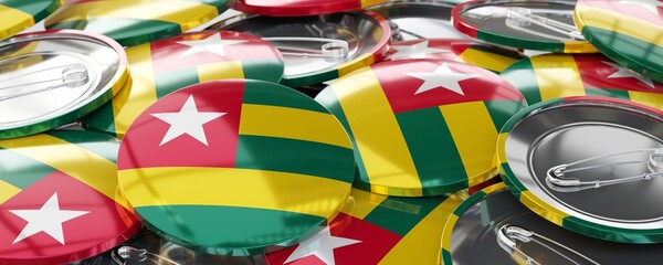Togo - round badges with country flag - voting, election concept - 3D illustration