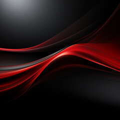 Abstract red and black wavy background with copy space. Vector illustration.Generative AI