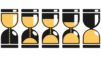 Fototapeta premium Hourglass set with different time. Flat design.