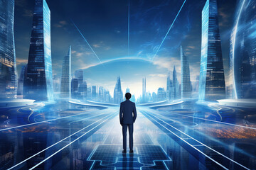 Obraz premium business concept information super highway