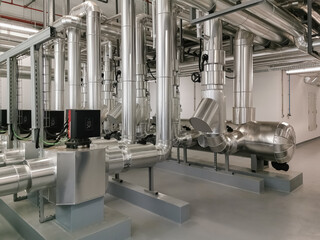 Industrial system with stainless steel ducts, forced ventilation of buildings and industrial...