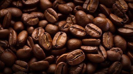 Fototapeta premium Roasted brown coffee beans for the background. 