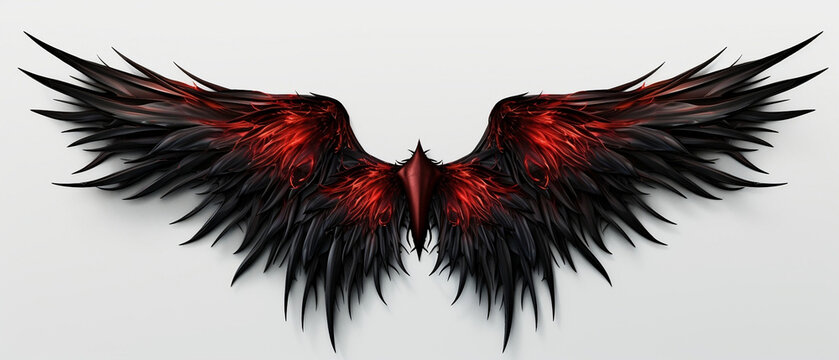 Premium Vector  Black devil realistic wings. 3d monster or bird