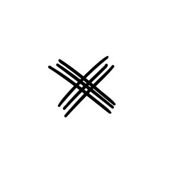 Math symbol multiply scribble font in doodle scribble brush hand drawn style isolated on white background. For lettering, presentation, education, logo, signboard, branding, abc, alphabet.