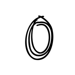 Math symbol multiply bold font in doodle scribble brush hand drawn style isolated on white background. For lettering, presentation, education, logo, signboard, branding, abc, alphabet.