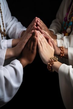 peace hands, unity and faith of people in worship, prayer or spiritual christian meditation