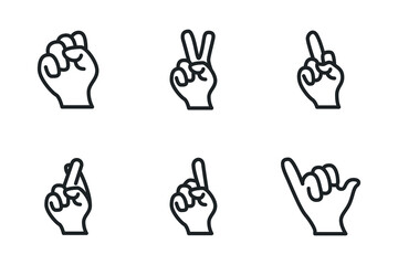Hand collection line icon. vector