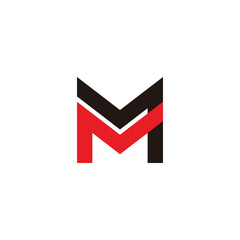 letter mm colorful geometric logo vector