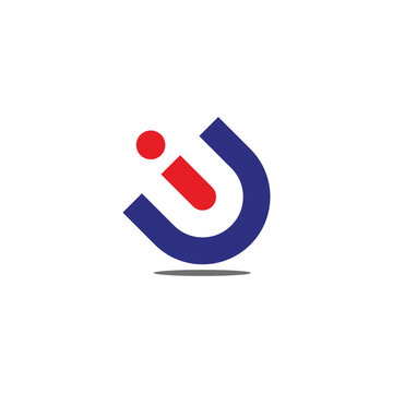 letter id simple colorful line logo vector