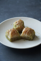 Turkish baklava on a plate