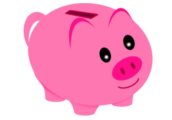 Piggy Bank PNG -  Pink piggy Bank illustration