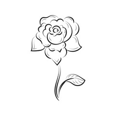 Flower Line Art for print or use as poster, card, flyer, tattoo or t shirt