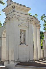  Lazienki park. Summer theater, sculpture  in Warsaw, Poland