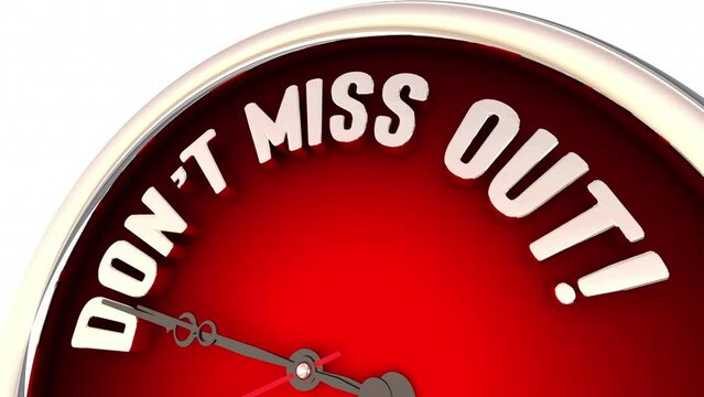 Dont Miss Out Clock Hands Spinning Time Passing Running Deadline 3d Animation