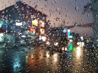 drops of rain on the window