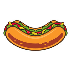 Hot Dog Cartoon Vector
