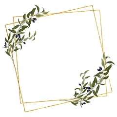 Design frames with tropical flowers and leaves. Watercolor illustrations, hand-drawn. High resolution, isolates on a white background. Ideal for wedding, greeting and invitation cards.