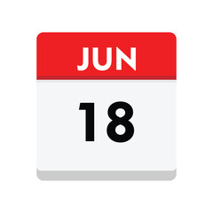 Fototapeta premium 18 june icon with white background