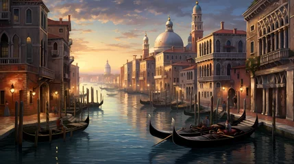 Fotobehang Venice romantic gondolas © Asep