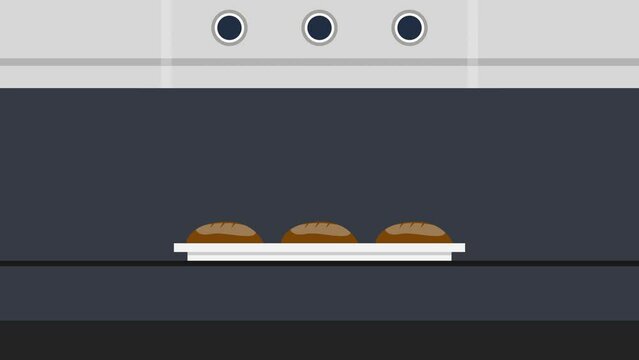 Baking buns in the oven