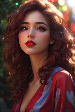 Hyper realistic Ai Portrait Image of goddess pretty girls || Brown/ red hairs || Glowup face || Model representation || Pretty looks || Long hairs || Stylish designer dresses