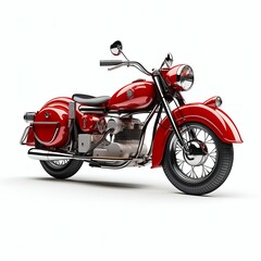 Red Retro Motorcycle. Generative ai