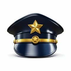 Police Hat with Gold Cockade. Generative ai