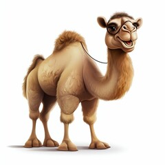 Cartoon Camel Isolated on White Background. Generative ai