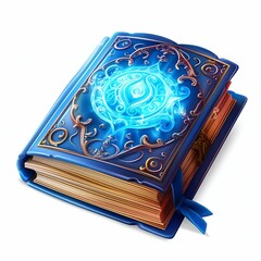 Mystical Ancient Book Isolated on White Background. Generative ai