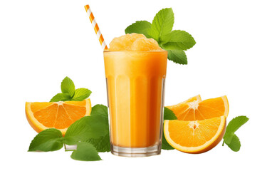 Orange Smoothie for Health on Transparent background. AI