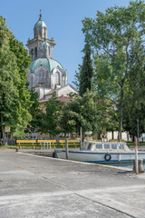 Barbana sanctuary and little harbor, Grado, Friuli, Italy