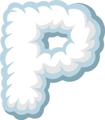 Cloud Font Letter P