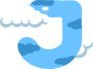 Sky Cloud Alphabet J